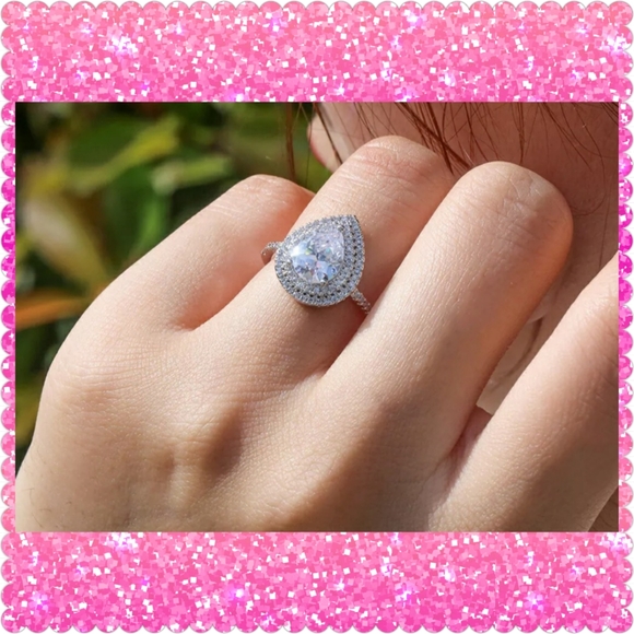 🌟2 LEFT🌟JUST IN❤Luxury Pear Cut Sapphire - Picture 4 of 8